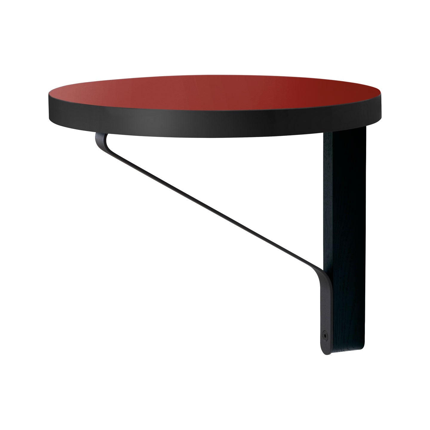 Kaari Round Shelf | Black Linoleum Top