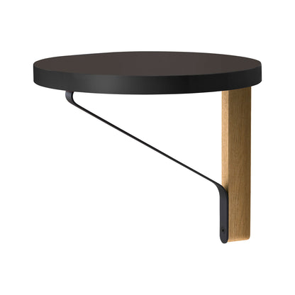 Kaari Round Shelf | Black Linoleum Top