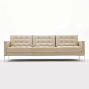 Florence Knoll Sofa 3 Seat Relax | Tufted Divina 224 Light Beige Fabric NO Buttons