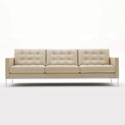 Florence Knoll Sofa 3 Seat Relax | Tufted Divina 224 Light Beige Fabric NO Buttons