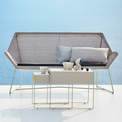 Breeze 2 Seat Sofa | White Grey Fibre Weave