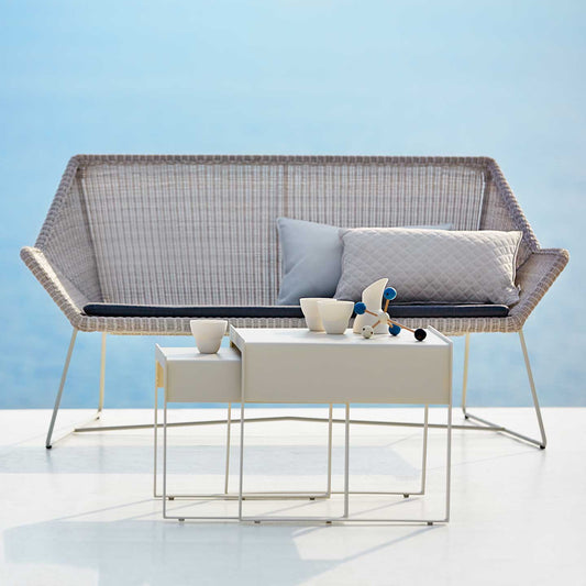 Breeze 2 Seat Sofa | White Grey Fibre Weave