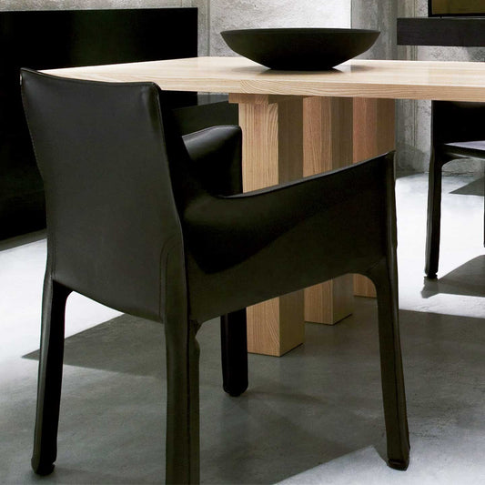 Cab 413 Arm Chair | Black Hide