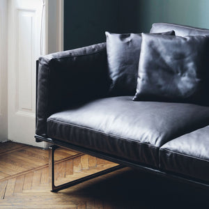 8 'Otto' 3 Seat Sofa | Graphite Leather Scozia 13X606