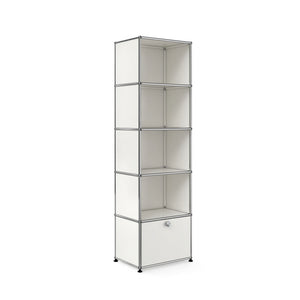USM Shelving with One Drawer | White Lacquer Panels
