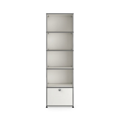 USM Shelving with One Drawer | White Lacquer Panels