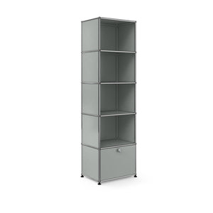 USM Shelving with One Drawer | Olive Green Lacquer Panels