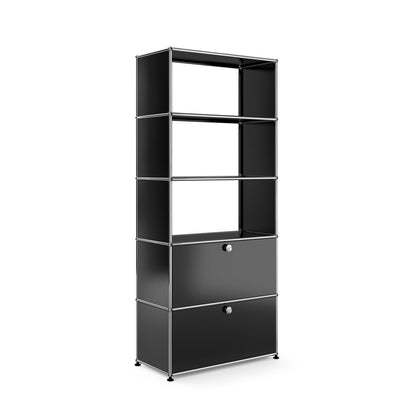 USM Shelving with Two Doors | Anthracite Lacquer Panels