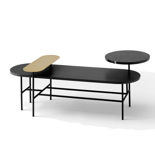 Palette Side Table JH7 | Black Ash Veneer Brass Black Marble