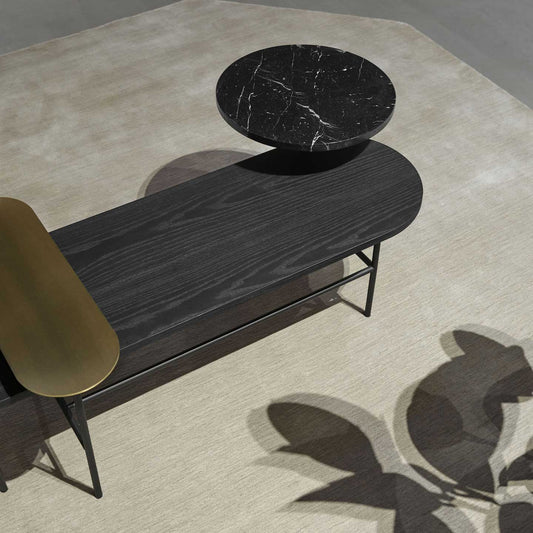 Palette Side Table JH7 | Black Ash Veneer Brass Black Marble