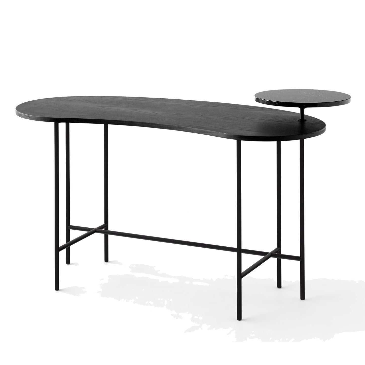 Palette Desk JH9 | Black Ash Veneer Black Marble Plate