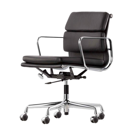 Soft Pad EA 217 Chair | Leather Asphalt 67 and Plano Dark Grey 69