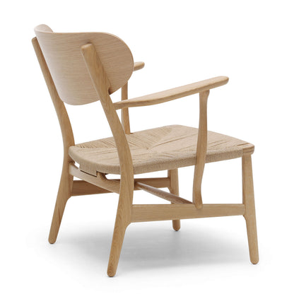 CH22 Lounge Chair | Natural Papercord Seat Oiled Oak Frame