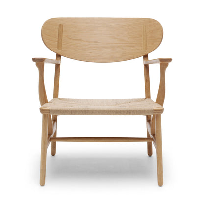 CH22 Lounge Chair | Natural Papercord Seat Oiled Oak Frame