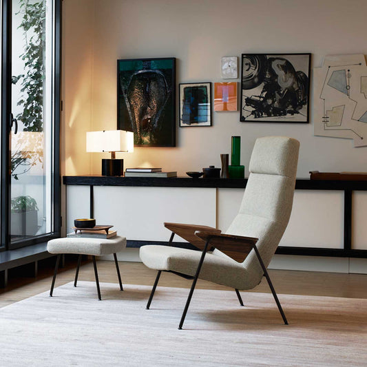 Votteler High-back Armchair | Isis 7274 Pale Grey Fabric