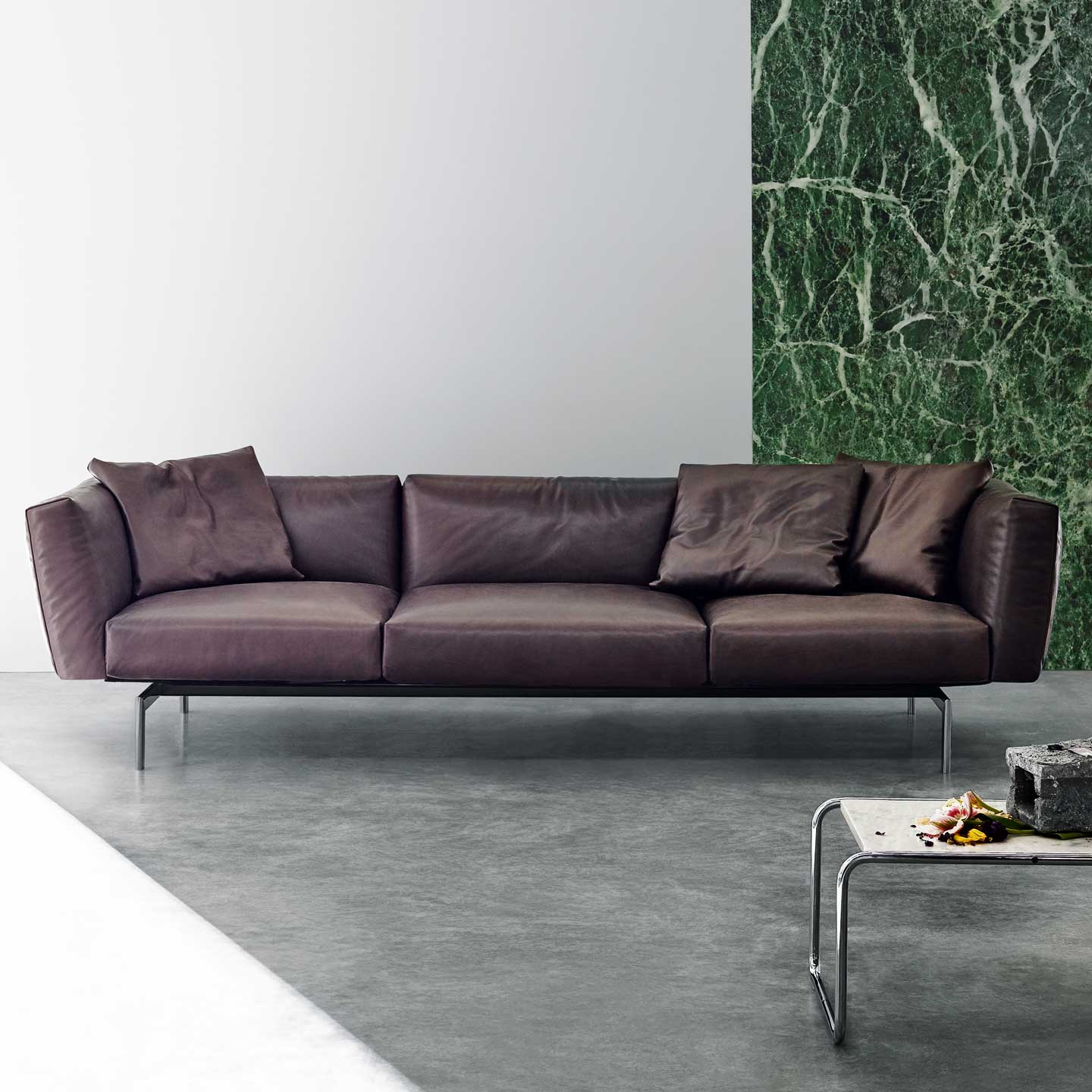 Avio 3 Seat Sofa | Volo Leather 947 Coffee Bean