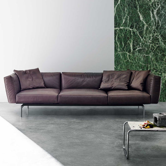 Avio 3 Seat Sofa | Volo Leather 947 Coffee Bean