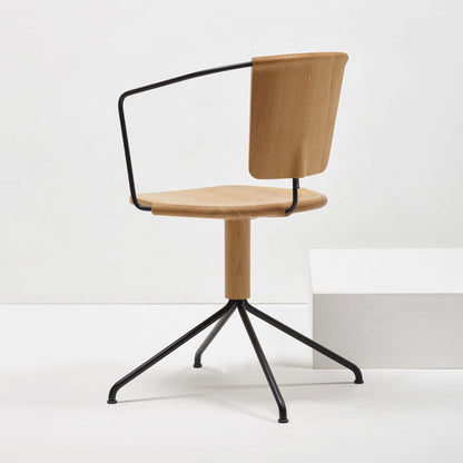 Uncino B Swivel Chair | Natural Oak