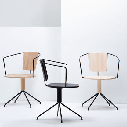 Uncino B Swivel Chair | Natural Oak