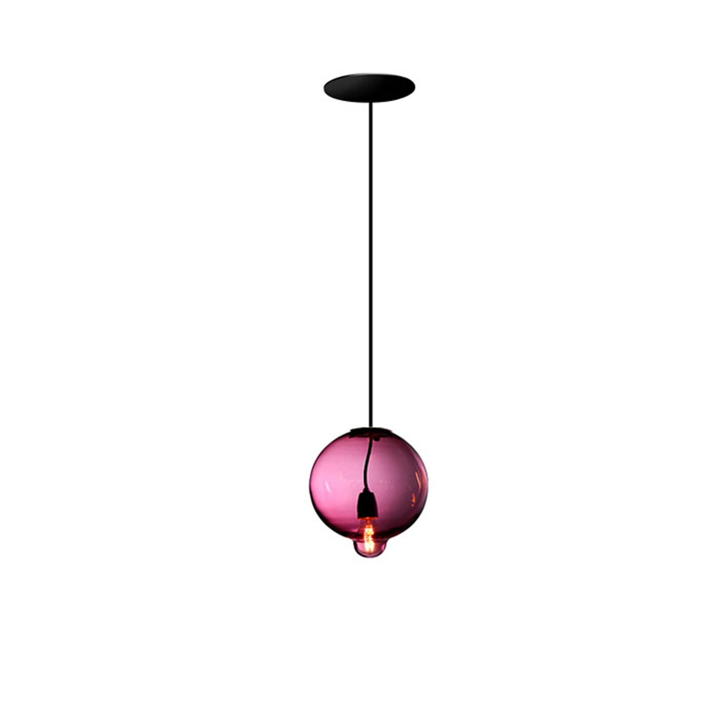 Meltdown Single Pendant Lamp | Pink Glass
