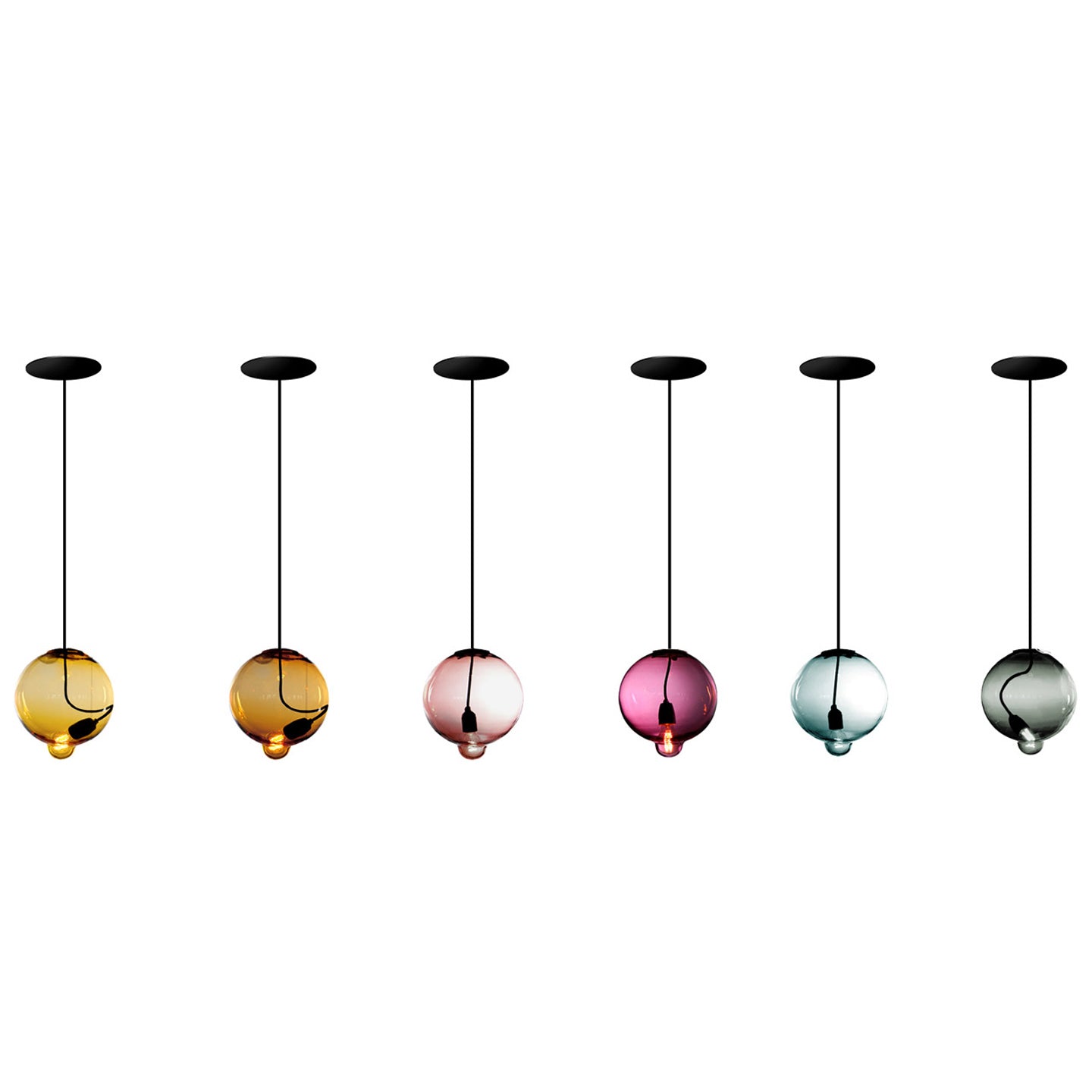 Meltdown Single Pendant Lamp | Amber Glass