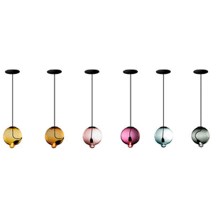 Meltdown Single Pendant Lamp | Amber Glass