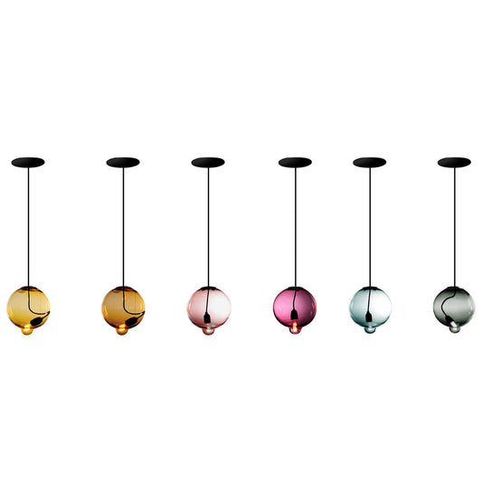 Meltdown Single Pendant Lamp | Amber Glass