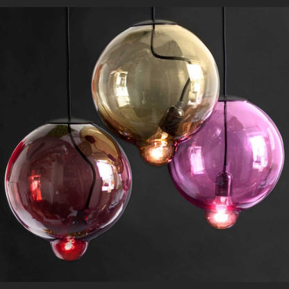 Meltdown Single Pendant Lamp | Amber Glass