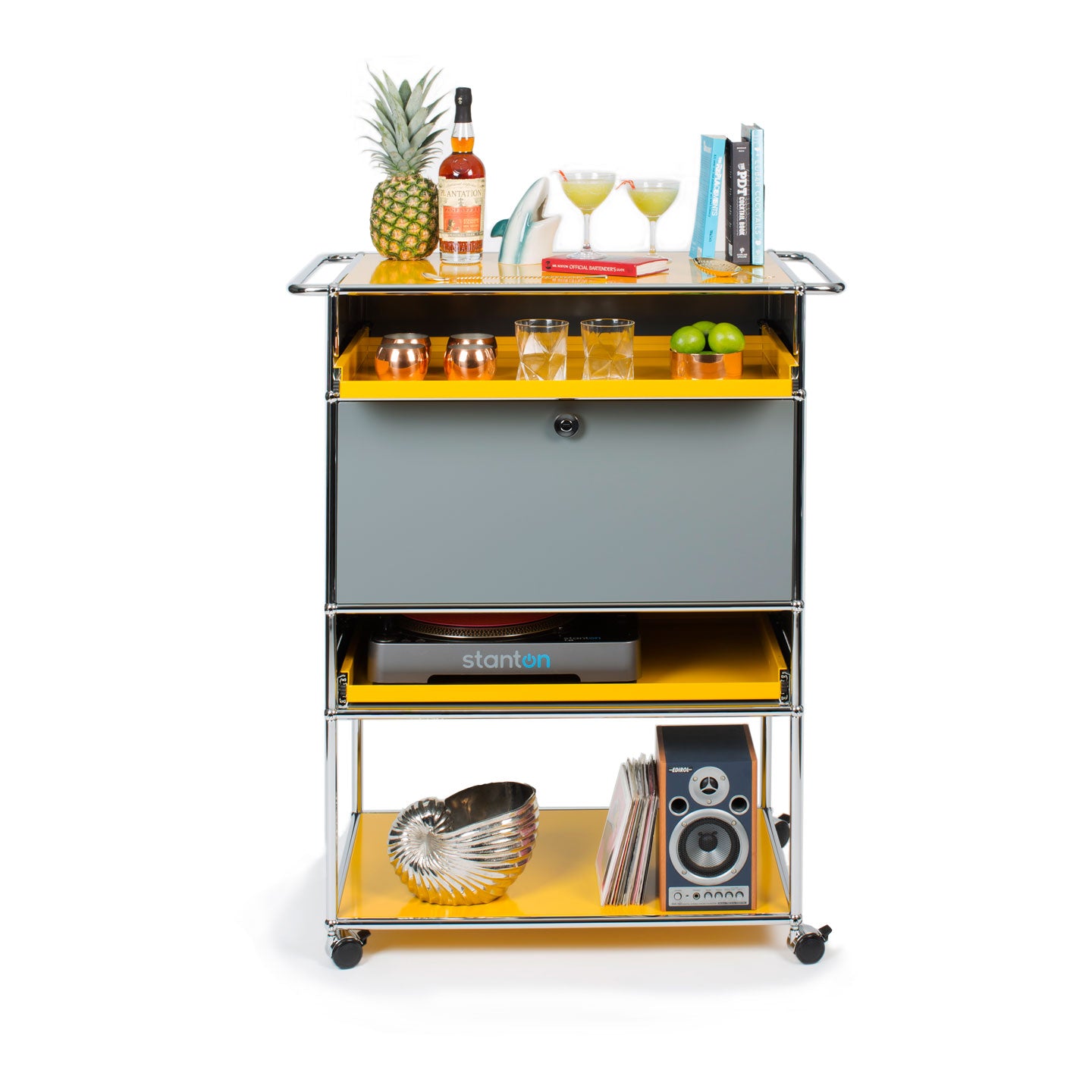 USM Jane Danger Bar Trolley | Golden Yellow and Light Grey