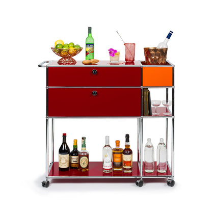 USM Ivy Mix Bar Trolley | Ruby Red and Orange