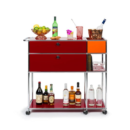 USM Ivy Mix Bar Trolley | Ruby Red and Orange