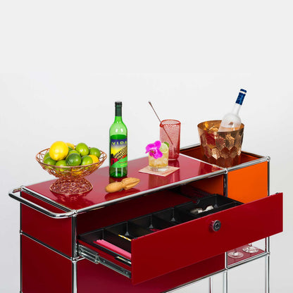 USM Ivy Mix Bar Trolley | Ruby Red and Orange