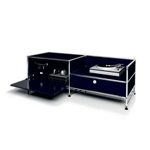 USM Low Music Unit | Gentian Blue Lacquer Panels