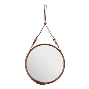 Adnet Mirror 58cm | Tan Leather
