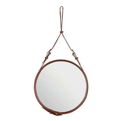 Adnet Mirror 58cm | Tan Leather