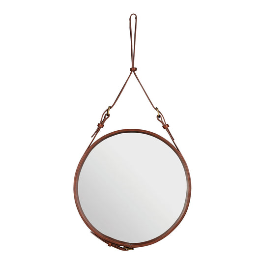 Adnet Mirror 58cm | Tan Leather