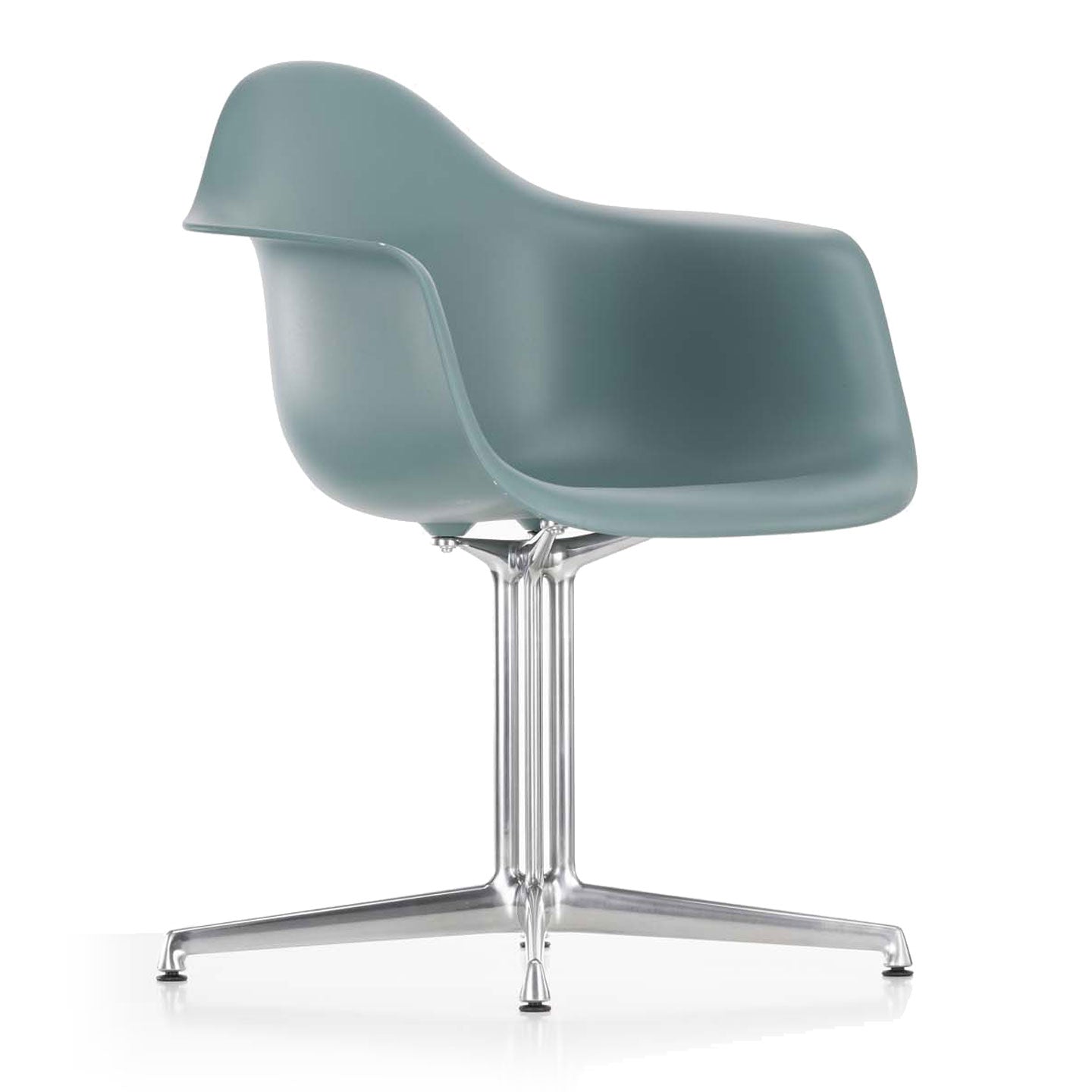 DAL Eames Upholstered Armchair | Blue/Ivory 83 Hopsak with White 04
