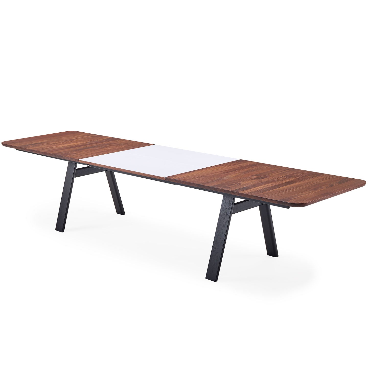 Chess Extending Table GM3400 | Walnut Top White Corian Leaf