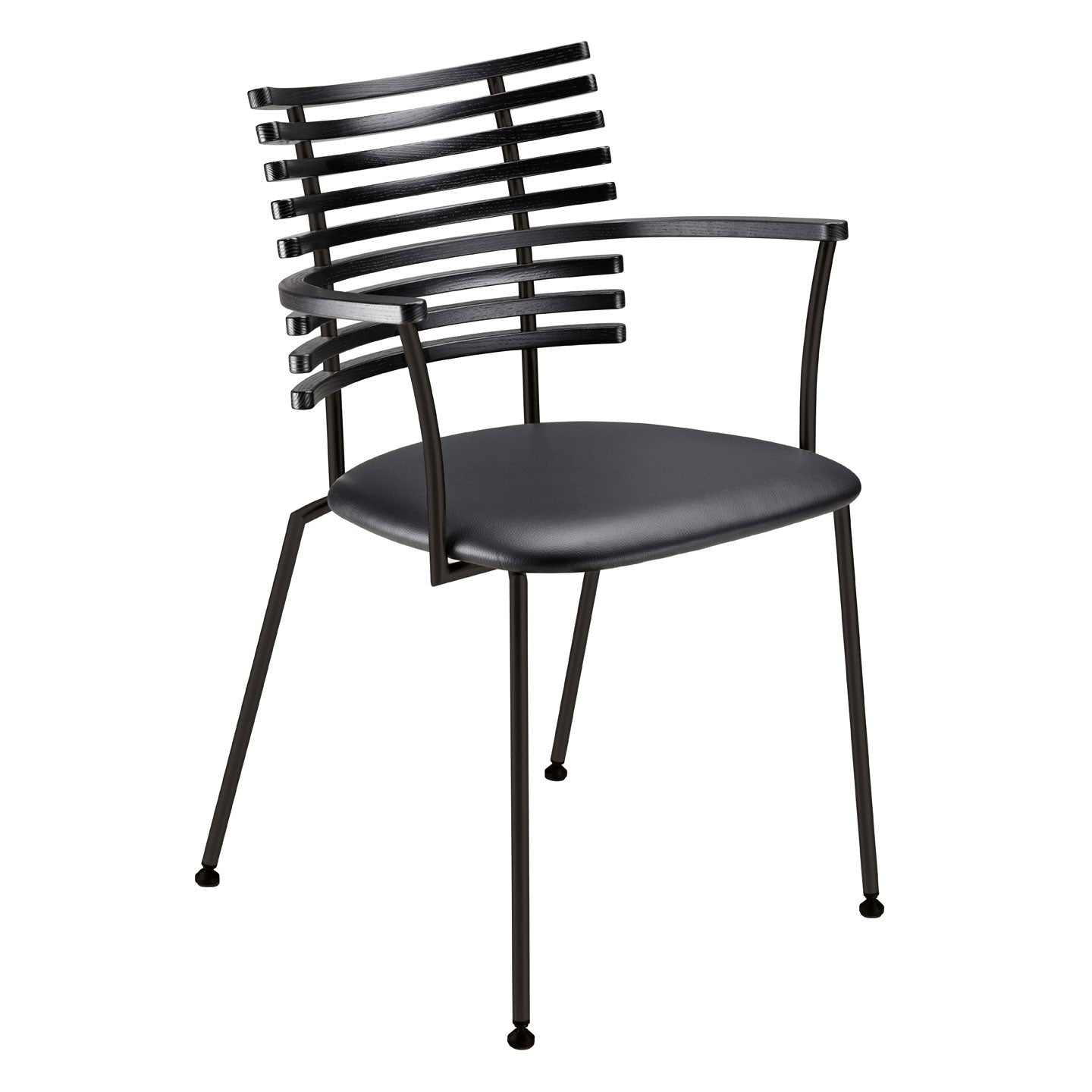 Tiger Armchair | Black Leather Seat