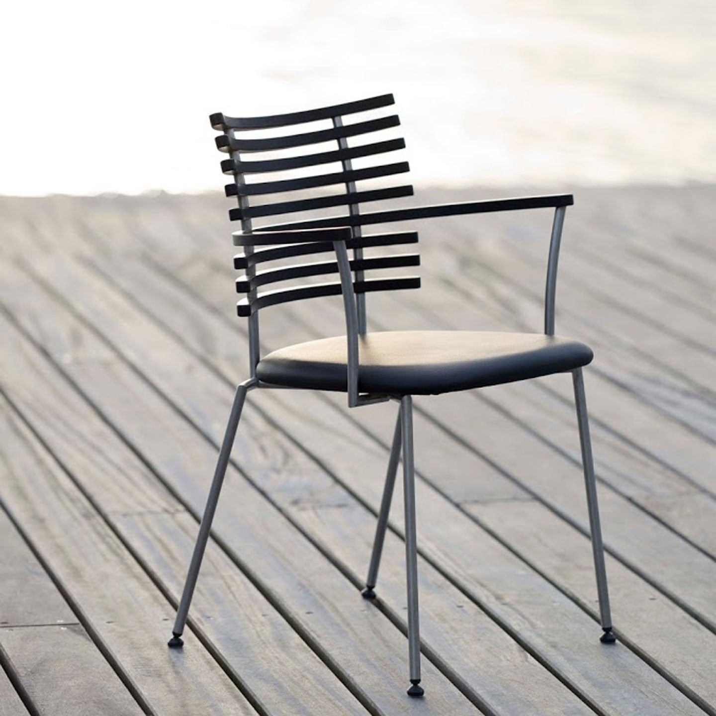 Tiger Armchair | Black Leather Seat