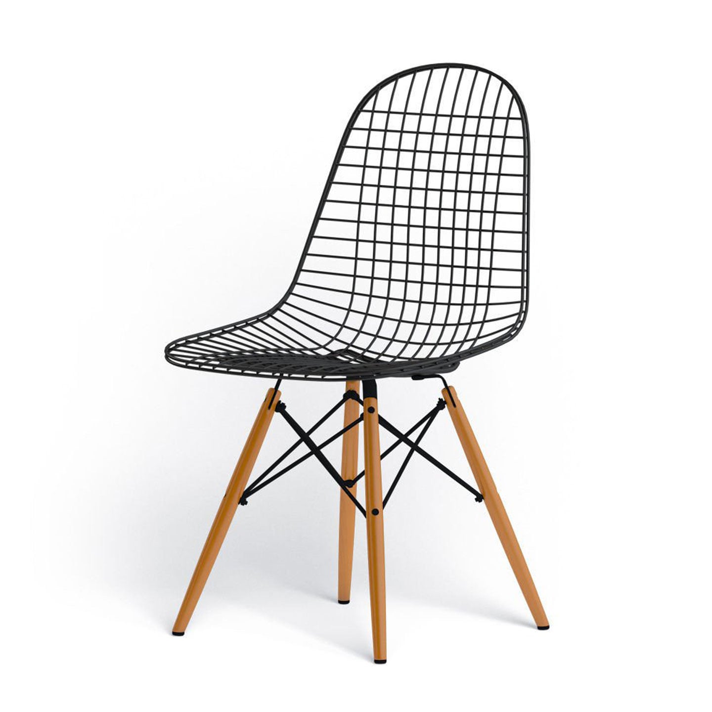 DKW Eames Wire Chair | Basic Dark Powder-coated Seat Shell