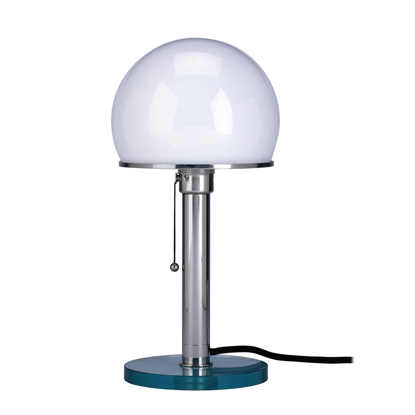 Wagenfeld 25 Table Lamp | Nickel Stem and Clear Glass Base