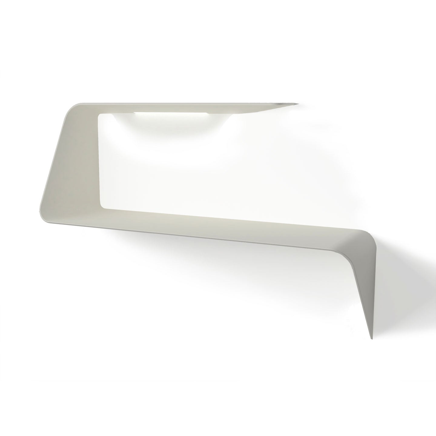Mamba Desk Shelf | Matt White Cristalplant with LED Lamp
