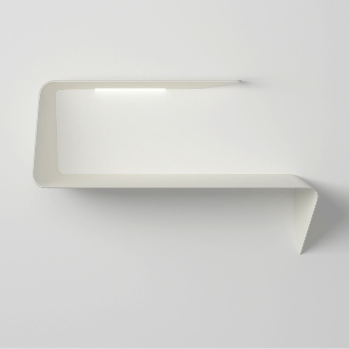 Mamba Desk Shelf | Matt White Cristalplant with LED Lamp