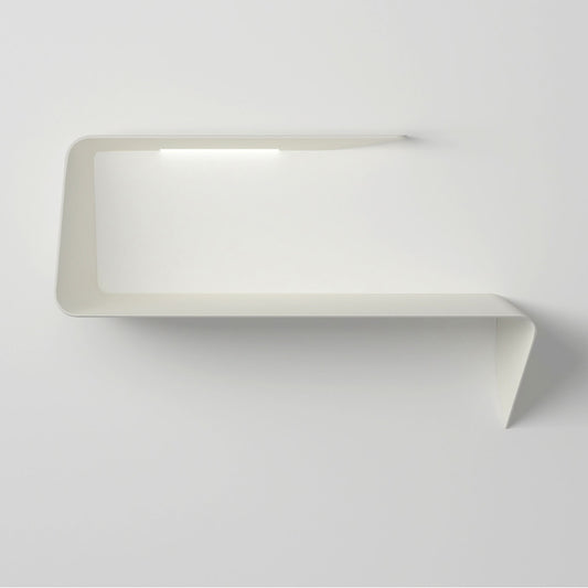 Mamba Desk Shelf | Matt White Cristalplant with LED Lamp