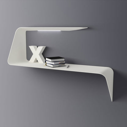 Mamba Desk Shelf | Matt White Cristalplant with LED Lamp