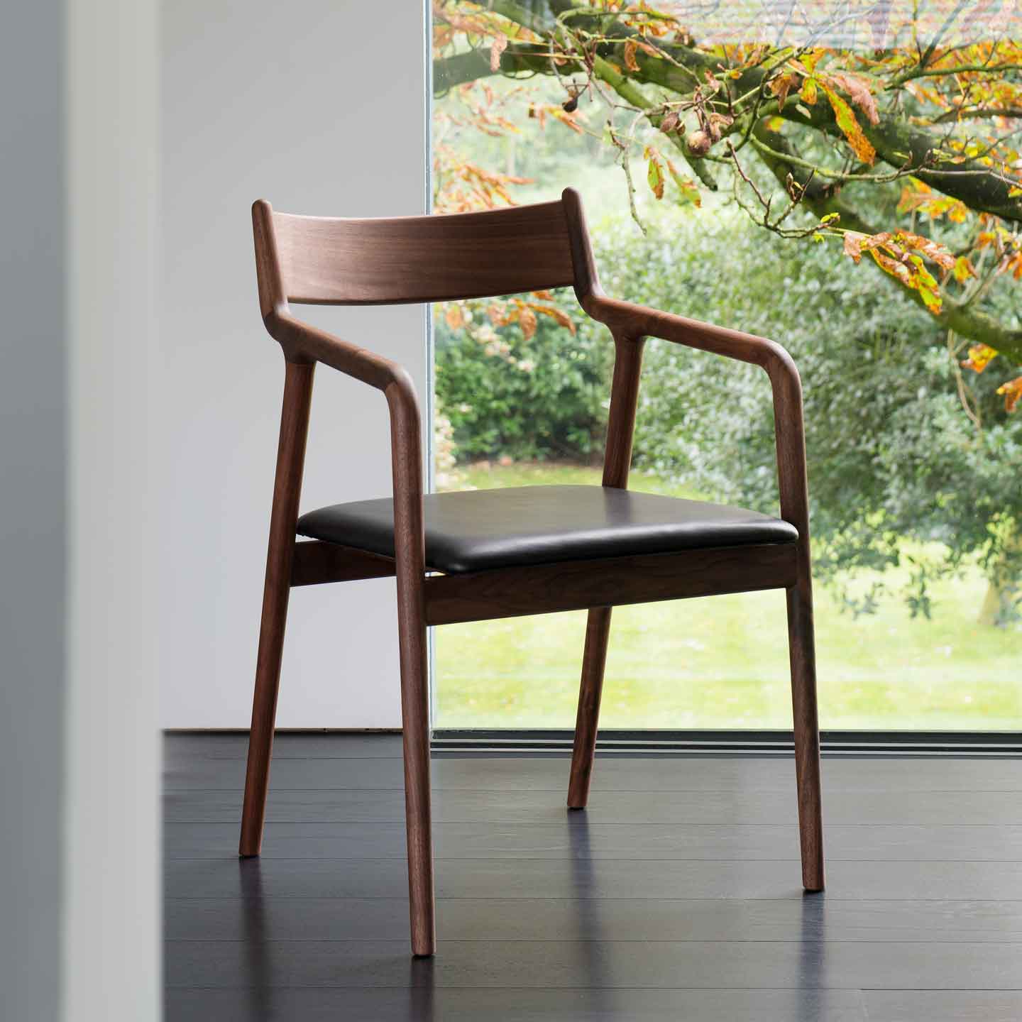 Pepe Dining Chair | Black Leather Seat