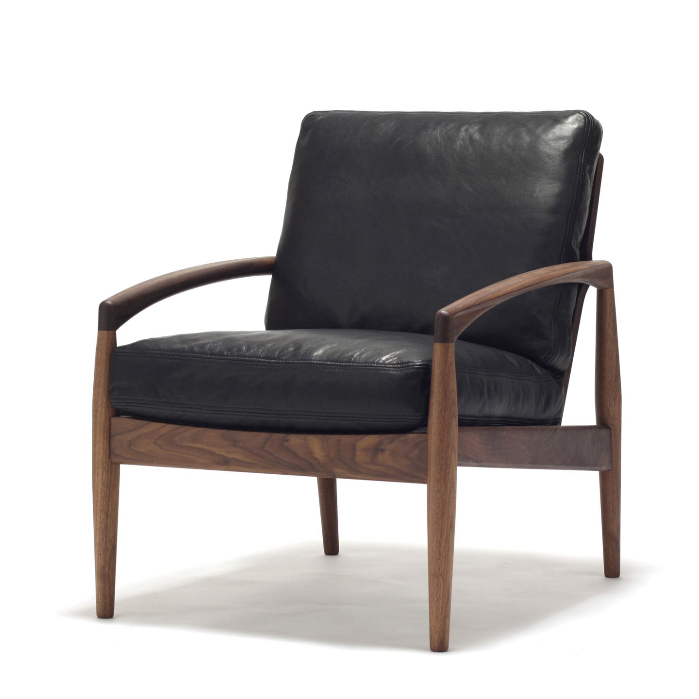 Paperknife Lounge Chair | Black Aniline Leather L2YA
