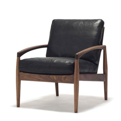 Paperknife Lounge Chair | Black Aniline Leather L2YA