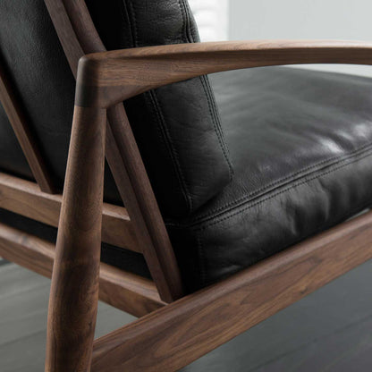 Paperknife Lounge Chair | Black Aniline Leather L2YA